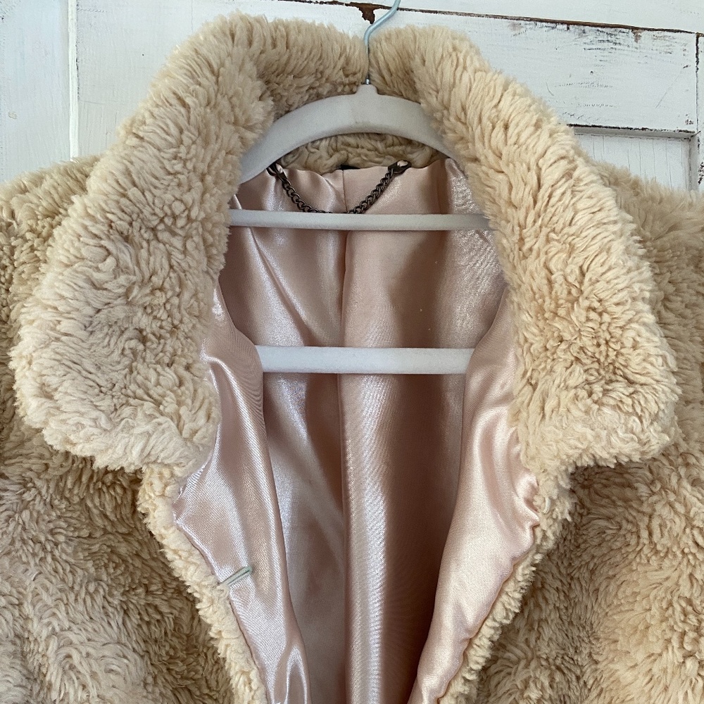 Cute faux fur champagne jacket